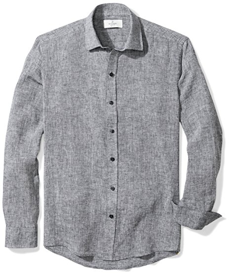 Buttoned Down Men's Slim Fit Spread-Collar Linen Sport Shirt