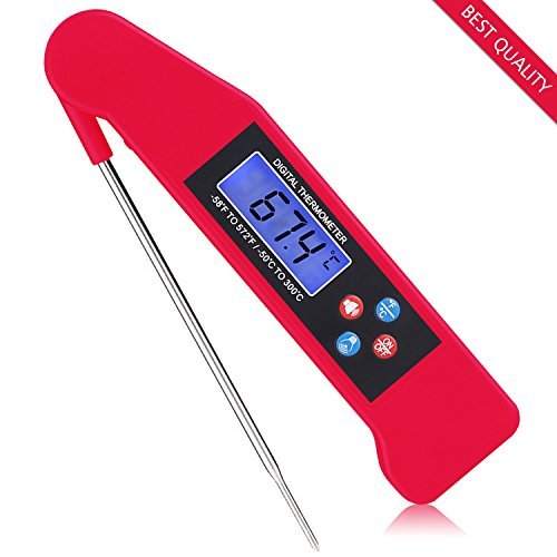 Food Thermometer - Best Digital Meat Thermometer with Talking functions, Electric Cooking thermometer for Kitchen and Outdoor, Instant Read Thermometer(Red)