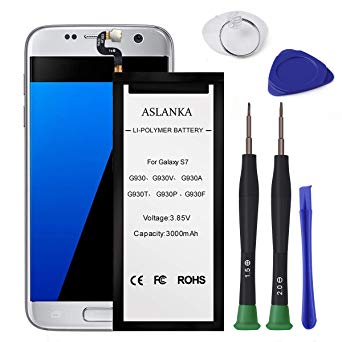 Aslanka Battery for Galaxy S7, 3000mAh Battery Replacement with Repair Tools, Compatible with Samsung G930A G930P G930V G930T G930R G930U-[12 Months Warranty]