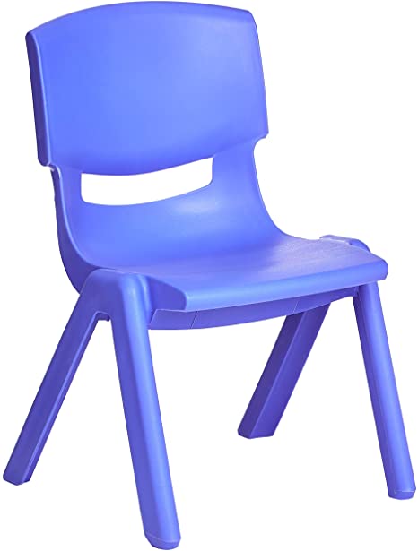 AmazonBasics 10 Inch School Classroom Stack Resin Chair, Blue, 6-Pack