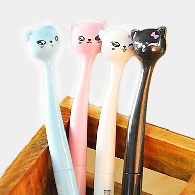 Rienar Japanese Style Cartoon Cat Head Gel Pen(Random Color) , cute creative Stationery and office supplies