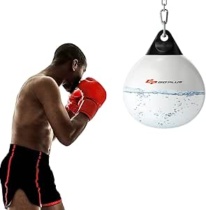 Goplus Water Aqua Bag, 21'' 180 Pound /18” 110 Pound Heavy Punching Bag with Adjustable Metal Chain, Water Injection Hose, Boxing Training Bag for Adults Fitness, MMA