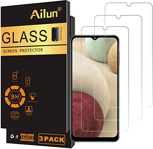 Ailun Glass Screen Protector for Galaxy A12 4G 5G 3Pack Tempered Glass for Samsung Galaxy A12 4G 5G 0.33mm Ultra Clear Anti-Scratch Case Friendly