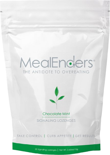 MealEnders Signaling Lozenges, Cravings Reducing Portion Control Weight Loss Diet Aid, 25-count Pouch (Chocolate Mint)