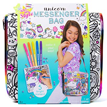 Just My Style Color Your Own Unicorn Messenger Bag by Horizon Group USA