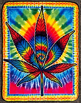 HIPFREE Psychedelic Hippie Tie Dye Leaf Throw Queen Blanket 60 x 80