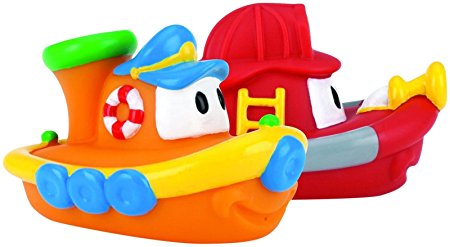 Nuby 2-Pack Tub Tugs Floating Boat Bath Toys, Colors May Vary