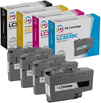 LD Compatible Ink Cartridge Replacements for Brother LC3039 Ultra High Yield (Black, Cyan, Magenta, Yellow, 4-Pack)