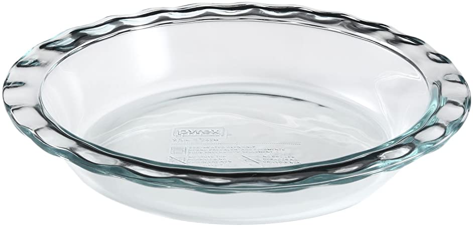 Pyrex corelle 1085800 "Pyrex Easy Grab" Glass Pie Plate - 9.5" (Pack of 2)