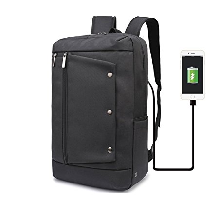 Weekend Shopper Black Laptop Backpack College School Bookbag Travel Computer Backpack for Men and Women Fit up to 15.6 inch Laptop