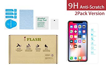 iPhone XR Glass Screen Protector, iFlash [2 Pack] Crystal Clear Tempered Glass Screen Protector for Apple iPhone XR 6.1” 2018 - Case Friendly/Bubble Free / 3D Touch/HD Version/Scratch Proof