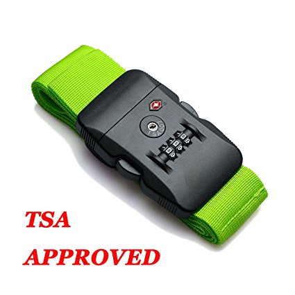 Hibate TSA Lock Travel Luggage Strap Suitcase Belt - 200cm 78"