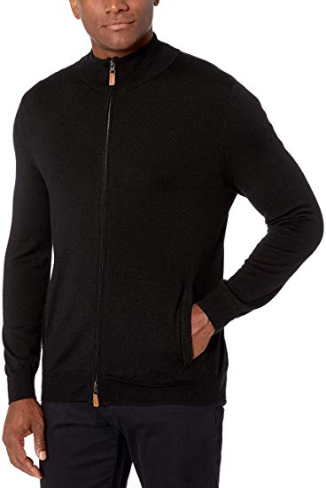 Amazon Brand - Amazon Brand - BUTTONED DOWN Men's Italian Merino Wool Full-Zip Sweater