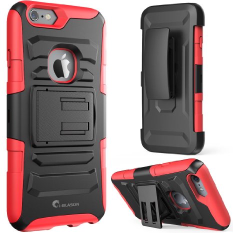 iPhone 6s Case i-Blason Prime Kickstand Also Fit Apple iPhone 6 Case 47 Dual Layer Holster Cover with Locking Belt Swivel Clip Red