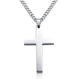 Jstyle Jewelry Mens Simple Cross Necklace Stainless Steel Pendant for Women 24 Inch