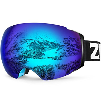 ZIONOR Lagopus X4 Ski Snowboard Goggles Anti-fog Magnet Lens-swapping Tech 100% UV400 Protection Smooth Air-flow Panoramic View Adjustable Strap for Skiing Snowboarding Unisex