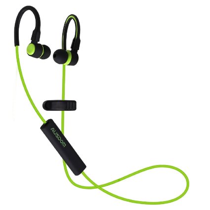 Ausdom S07 Wirelss Bluetooth Sports Headphone with Built-in MicrophoneGreen and Black