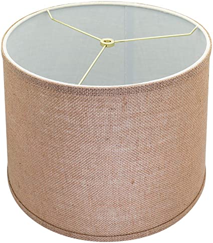 X-Large Mesh Lamp Shades, Alucset Drum Fabric Big Lampshades for Table Lamp and Floor Light,12x14x10 inch,Natural Linen Hand Crafted,Spider (Brown, 1pc)