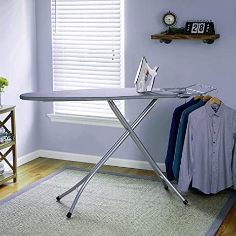 Ironing Board-Lifewit International Quality Ironing Board with Press Holder, Foldable & Height Adjustable/Ironing Board Covers with Foam pad,with Handles for Bedroom,Bathroom, Grey (Ash Grey)