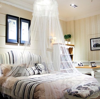 HIG mosquito net Bed Canopy - Lace Dome Netting Bedding White