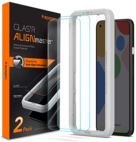 Spigen Tempered Glass Screen Protector [Glas.tR AlignMaster] Designed for Pixel 4a - 2 Pack