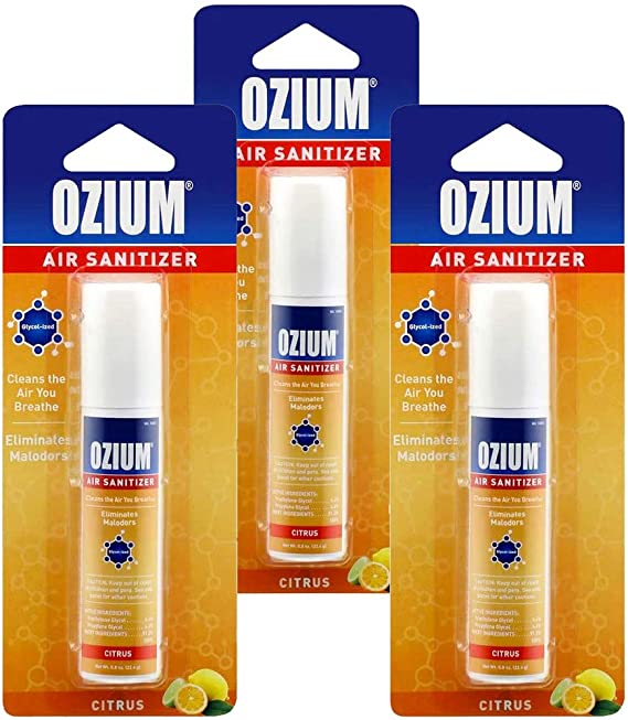 Ozium Air Sanitizer 0.8 oz Spray, Citrus Scent (3)