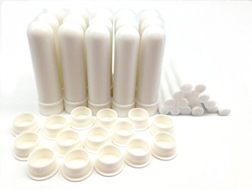 Pack of 15 pcs Aromatherapy Essential Oil Nasal Inhalers Tubes with Unscented Wicks Inhaler Sticks