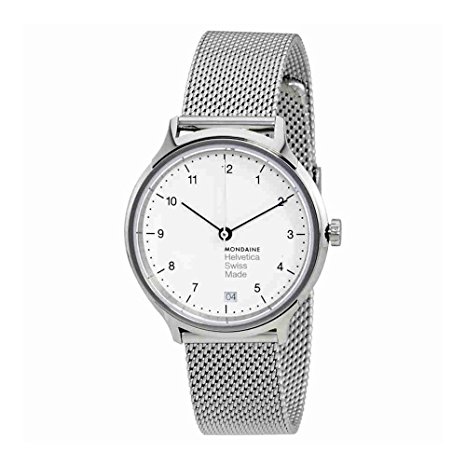 Mondaine Unisex MH1R1210SM Helvetica Analog Display Swiss Quartz Silver Watch