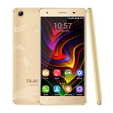 4G Smartphone Unlocked by YKS, C5Pro 5.0inch HD Android 6.0 Dual SIM Free Mobile Phone, 2GB RAM 16GB ROM and Support Micro SD card, MTK6737 Quad Core 1.3GHz, Dual Camera(5MP 2MP) 2000mAh battery, Supports Bluetooth 4.0 GPS and GLONASS, Gold