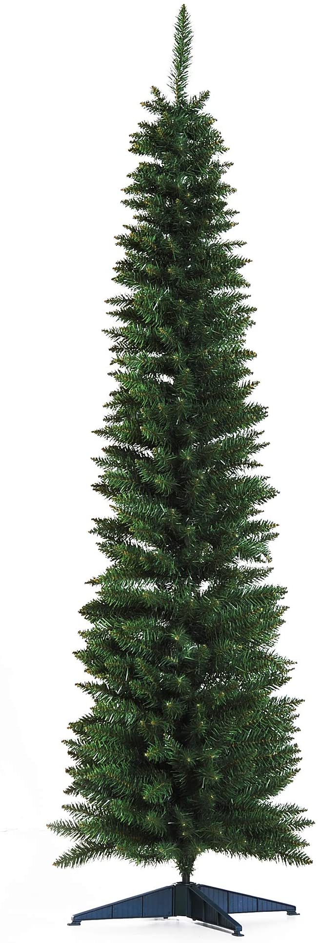 HOMCOM Árbol de Navidad Artificial 180 cm Ignífugo con 390 Puntas de Rama PVC y Soporte de Metal Decoración Navideña para Interiores Fácil de Montar Verde