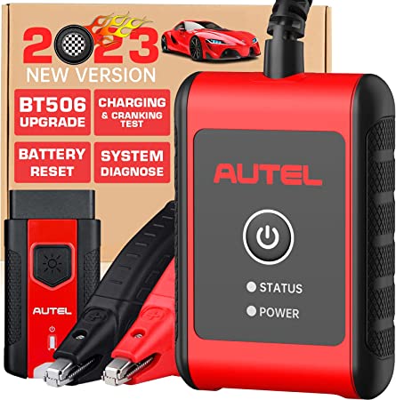 Autel MaxiBAS BT508 Car Battery Tester, 2023 Upgrade of BT506, Battery Reset/ Change, Auto Registration, All System Diagnostics Scan Tool, 6V 12V 100-2000 CCA Load Tester, Charging & Cranking Analyzer