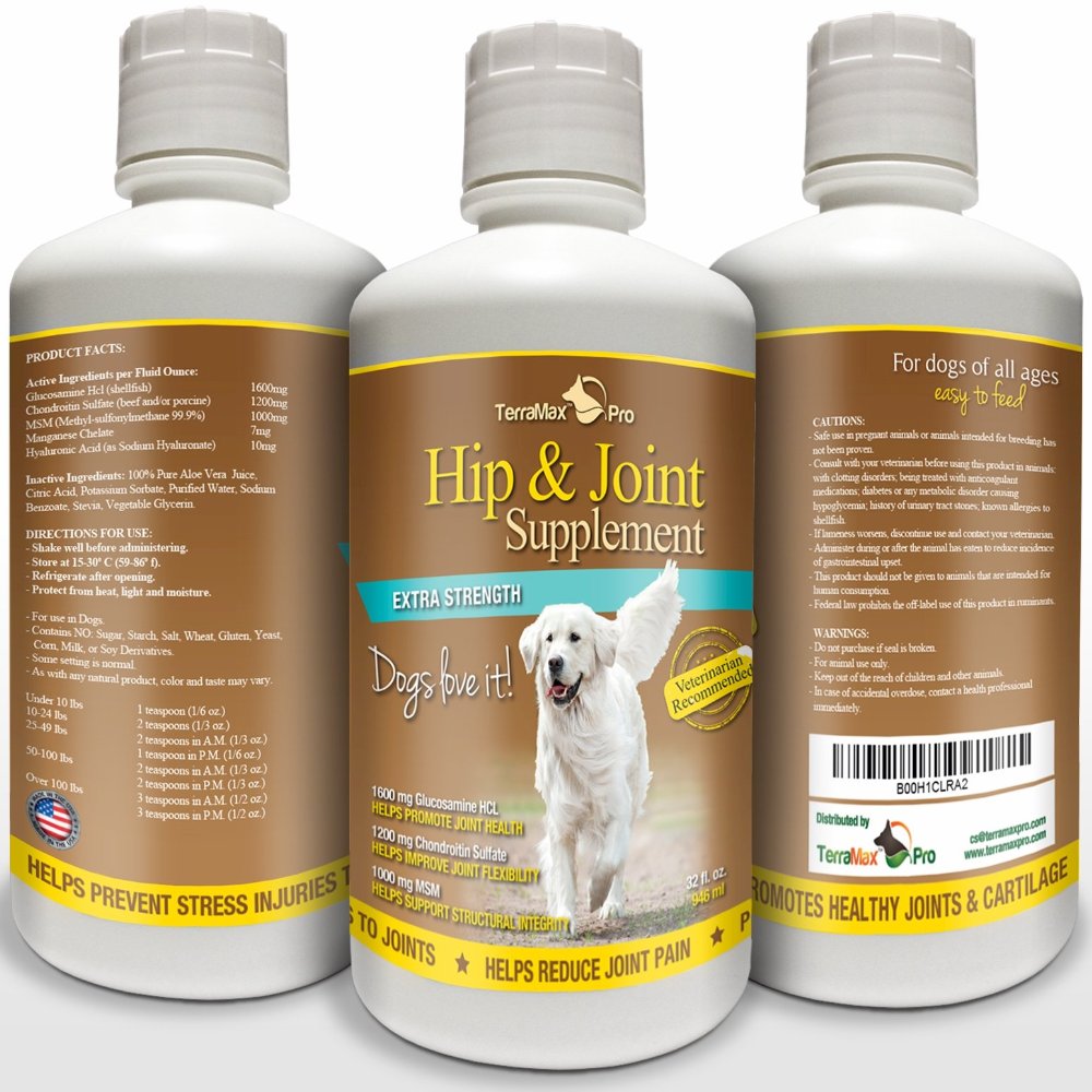 Best Hip and Joint Supplement for Dogs 9733 Liquid Glucosamine with Chondroitin MSM and Hyaluronic Acid 9733 Extra Strength 9733 Safe Natural Arthritis Pain Relief 9733 Made in USA 9733 32oz 9733 Satisfaction Guaranteed