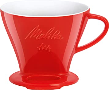 Melitta 6763135 Cone Porcelain Coffee Filter Size 1 x 4 Red