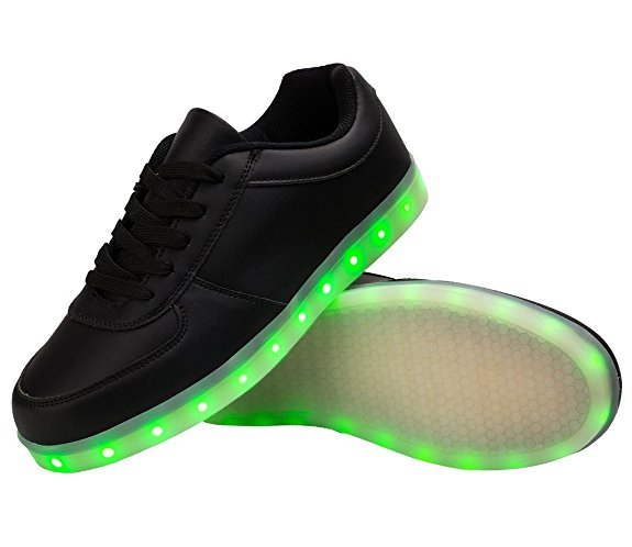KolHit Unisex LED Light Up Sneakers USB Charging Luminous Flat Shoes