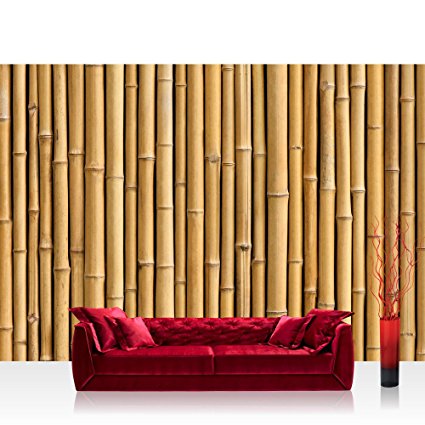 Photo wallpaper - bamboo forest asia - 157.4"W by 110.2"H (400x280cm) - Non-woven PREMIUM PLUS - GOLDEN BAMBOO - Wall Decor Photo Wall Mural Door Wall Paper Posters & Prints