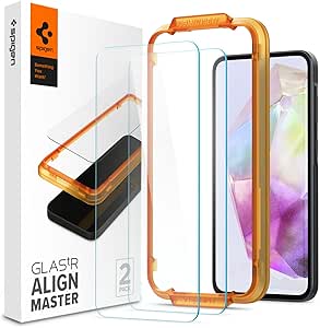 Spigen Tempered Glass Screen Protector [GlasTR AlignMaster] Designed for Galaxy A35 5G [Case Friendly] - 2 Pack