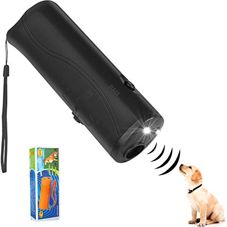 KAISHUITANGJIBA Anti Barking Stop Bark Handheld 3 in 1 Pet LED Ultrasonic Dog Repeller and Trainer Device - Dog Deterrent/Training Tool/Stop Barking
