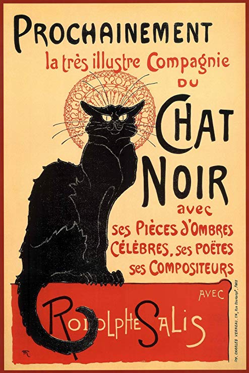 Le Chat Noir The Black Cat Vintage Advertisement Poster 12x18 inch