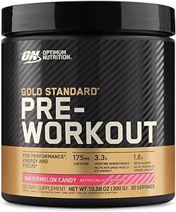 OPTIMUM NUTRITION GOLD STANDARD Pre-Workout with Creatine, Beta-Alanine, and Caffeine for Energy, Flavor: Watermelon, 30 Servings (Packaging May Vary)