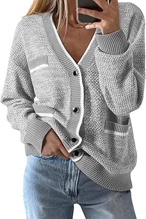 Dokotoo Cardigan Sweaters for Women Classy Outfits Front Button Down Womens Cardigan with Pockets Womens Fall Fashion 2024