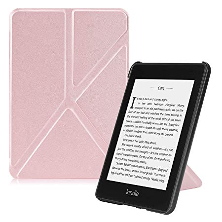 Fintie Origami Case for All-New Kindle Paperwhite (10th Generation, 2018 Release) - Slim Fit Stand Cover Support Hands Free Reading Auto Sleep/Wake for Amazon Kindle Paperwhite E-Reader, Rose Gold