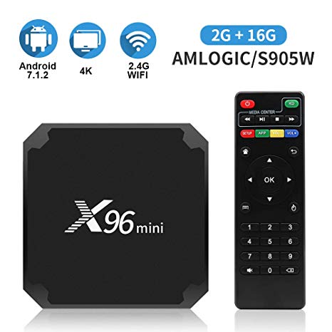 Android 7.1.2 Tv Box X96 Mini Android Tv Box with 2GB RAM 16GB ROM Smart Tv Box S905W Supporting 4K Full HD Android Box 2.4GHz WiFi …