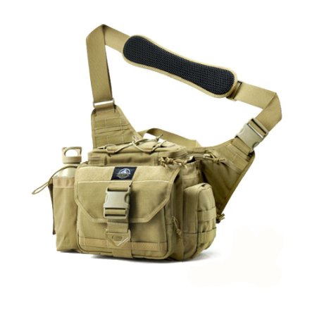 SHANGRI-LA Multi-functional Tactical Messenger Bag Tactical Range Bag Camera Bag Assault Gear Sling Pack Shoulder Backpack MOLLE Modular Deployment Gun Holsters Cases Bags for Hunting Fishing Shooting