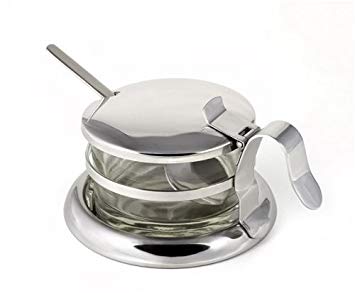 StainlessLUX 73441 Brilliant Stainless Steel Salt Server / Cheese Bowl / Condiment Serving Bowl & Spoon Set - Quality Serveware for Your Home