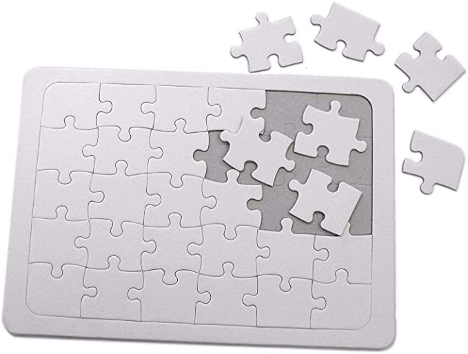 30 Piece Blank A4 Jigsaw Make Your Own Puzzle Kids Craft Activity (6 x Blank Puzzles)