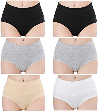 Libsofter Womens Underwear Cotton High Waist Breathable Soft Briefs Hipster Panties for Ladies 4/6 Pack