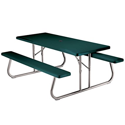 Lifetime 22123 Folding Picnic Table, 6 Feet, Hunter Green