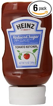 Heinz Tomato Ketchup, Reduced Sugar, 13 Ounce (Pack of 6)