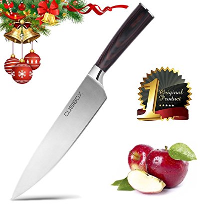 Chef Knife, CUSIBOX 8 inch Kitchen Knife with High Carbon Stainless Steel Razor Sharp Blade and Ergonomic Handle for Home and Restaurant