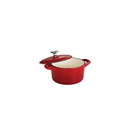 Tramontina 80131/056DS Enameled Cast Iron Covered Small Cocotte, 24-Ounce, Gradated Red